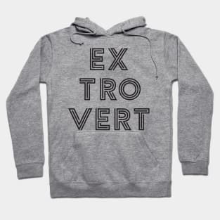 Extrovert - Black Print Hoodie